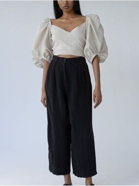 Shaina Mote opal puff sleeve wrap blouse size S/M